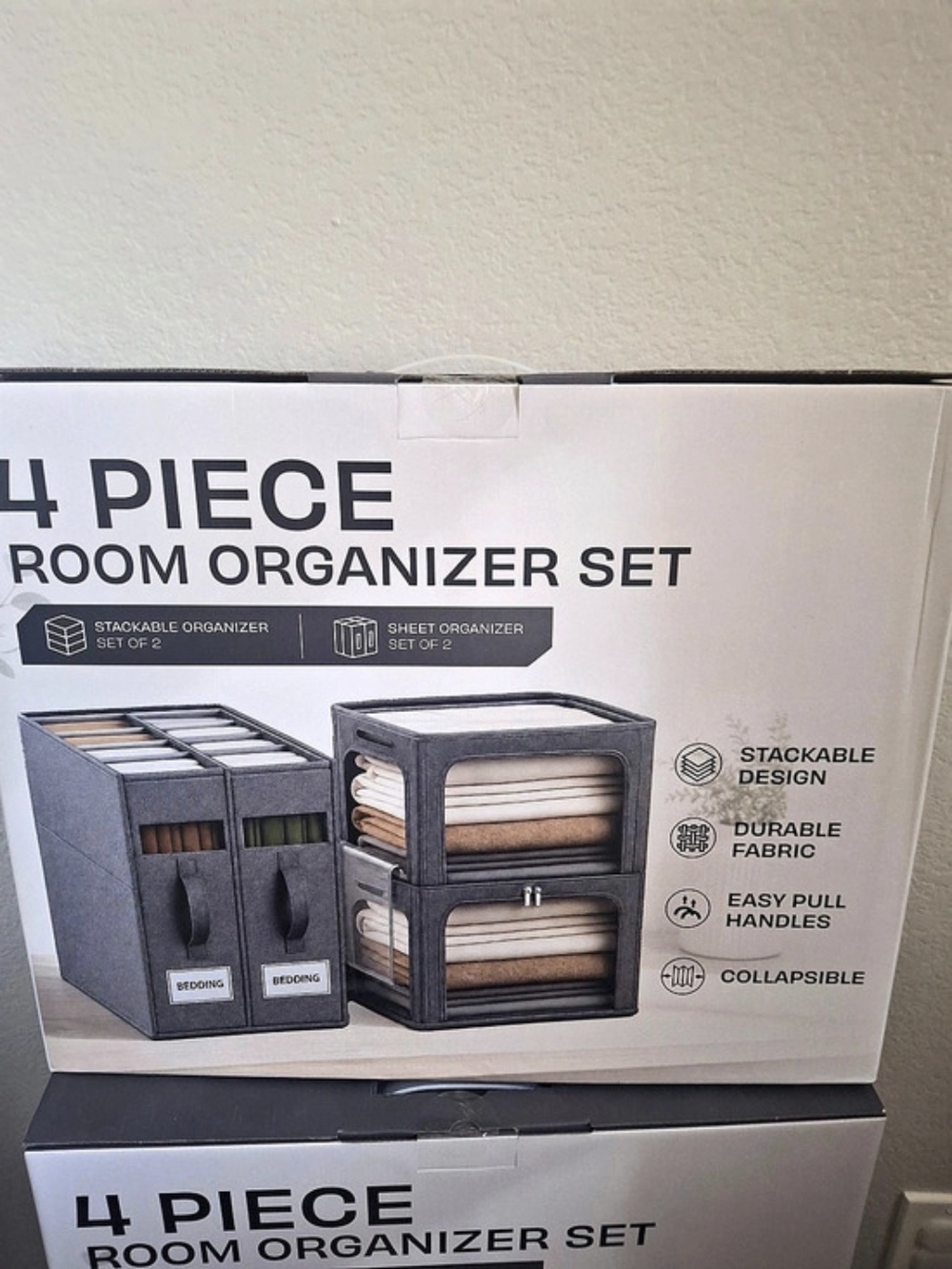 4 Piece Room Organizer Set Gray NWT